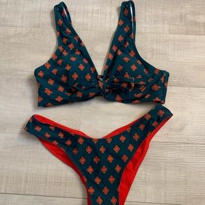 cute printed bikini set